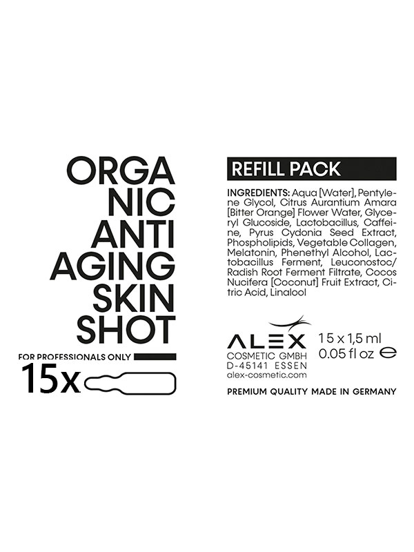 organic anti-aging skin shot refill pack 15x 22,5 мл. Органическая антивозрастная ампульная сыворотка для кожи
