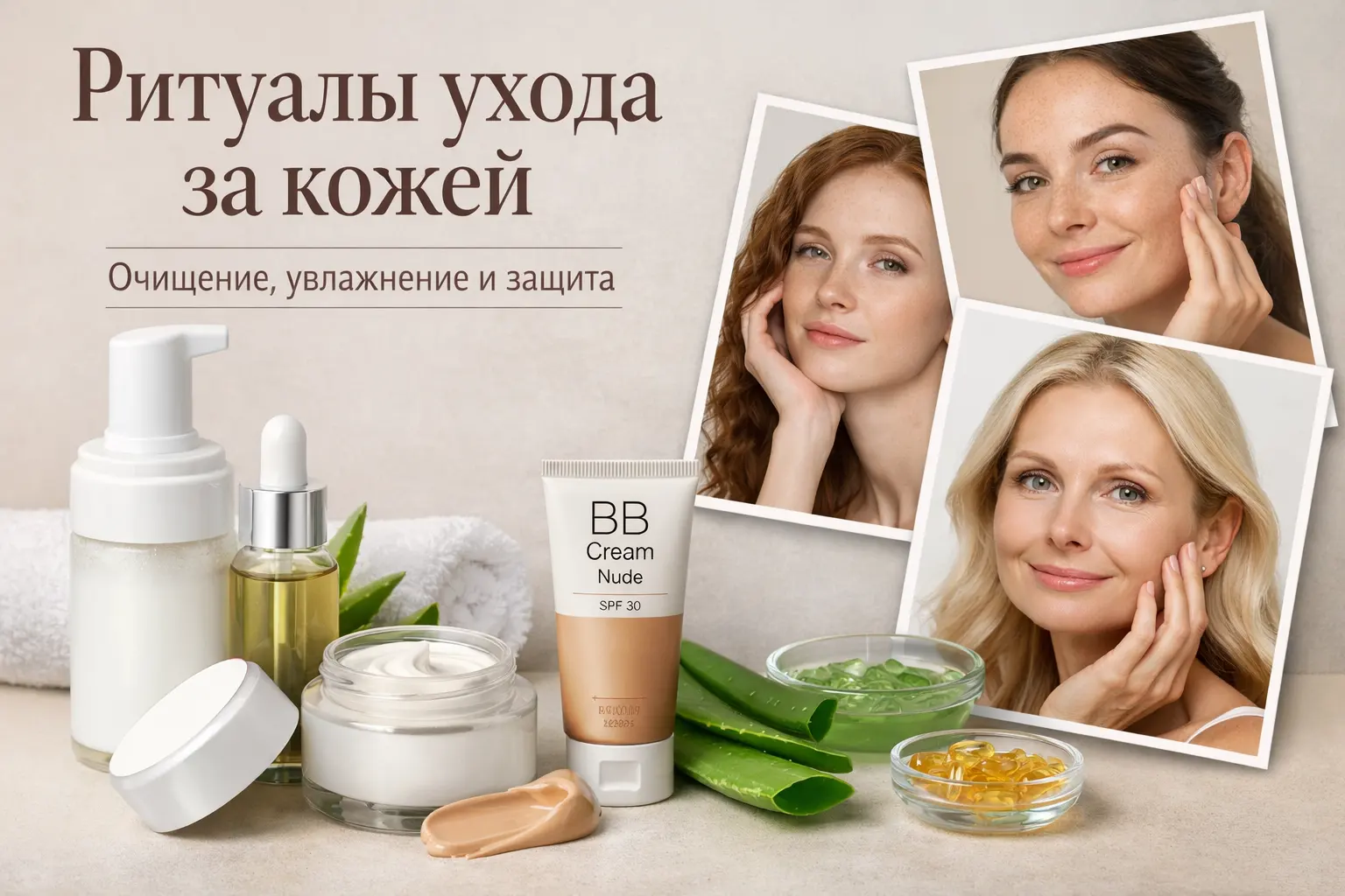Ритуалы ухода за кожей: очищение, тонизация, защита.